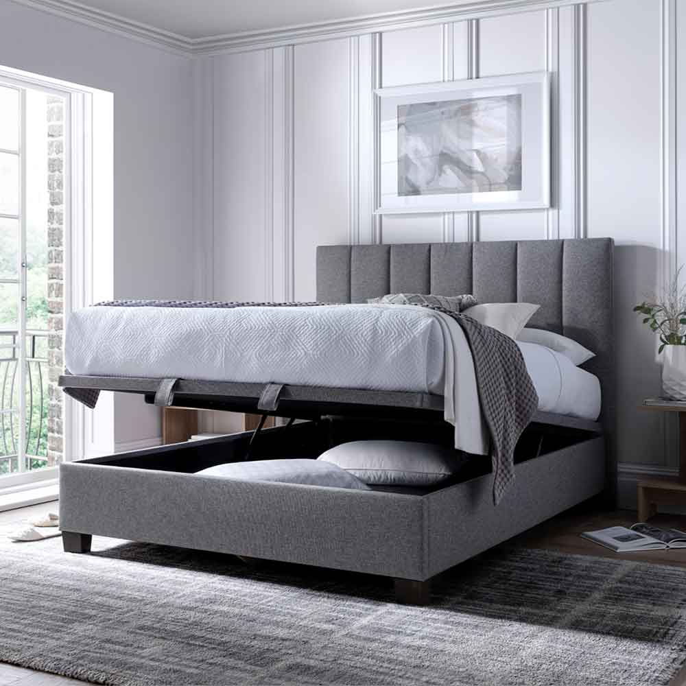 Magna Fabric Ottoman Storage Super King Size Bed In Marbella Grey