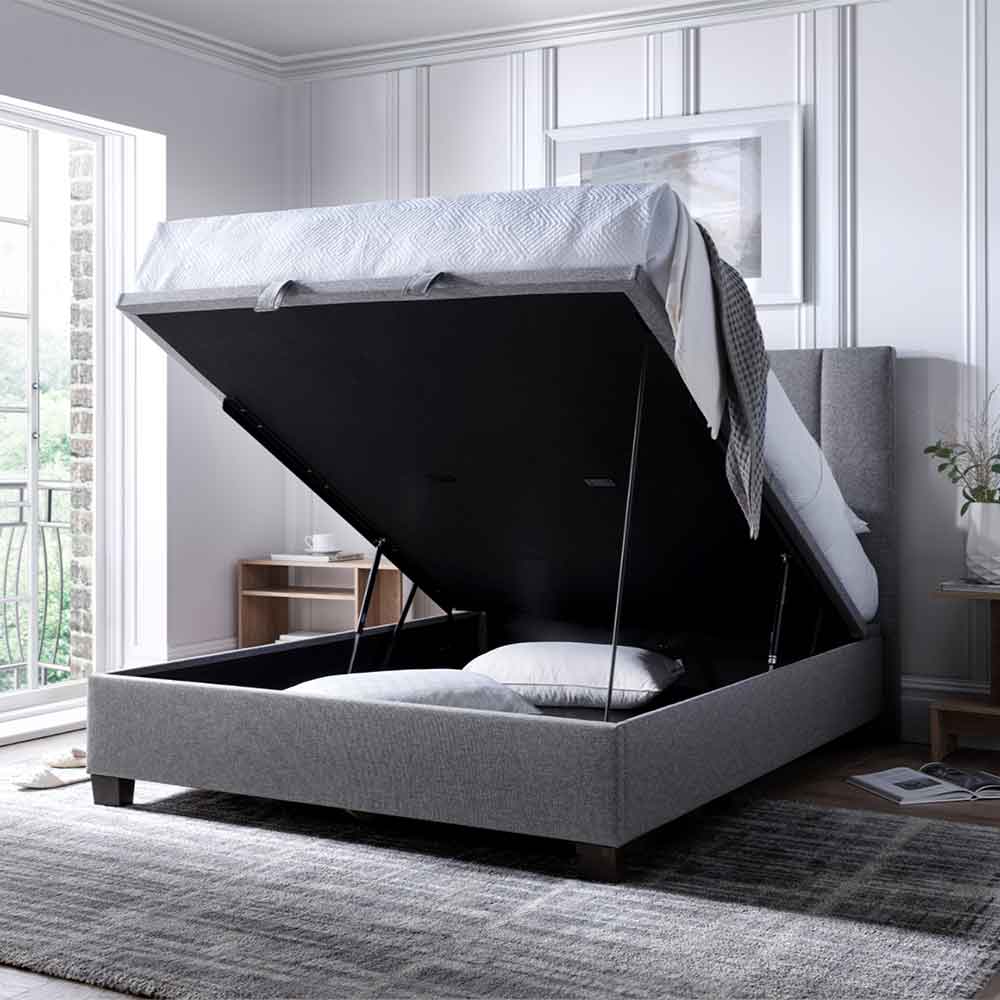 Magna Fabric Ottoman Storage Super King Size Bed In Marbella Grey