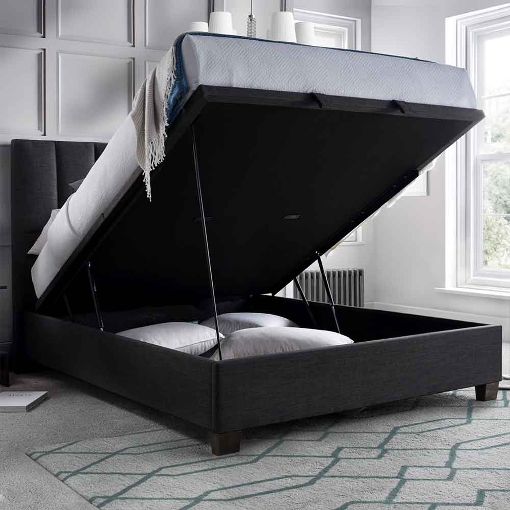 Magna Fabric Ottoman Storage Super King Size Bed In Pendle Slate