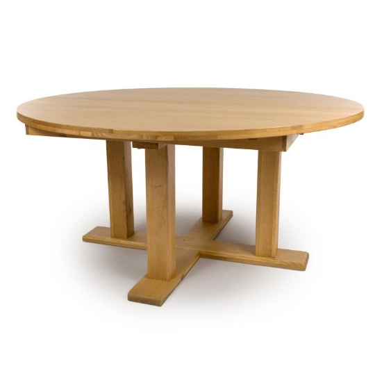 Photo of Magna round wooden dining table in oak