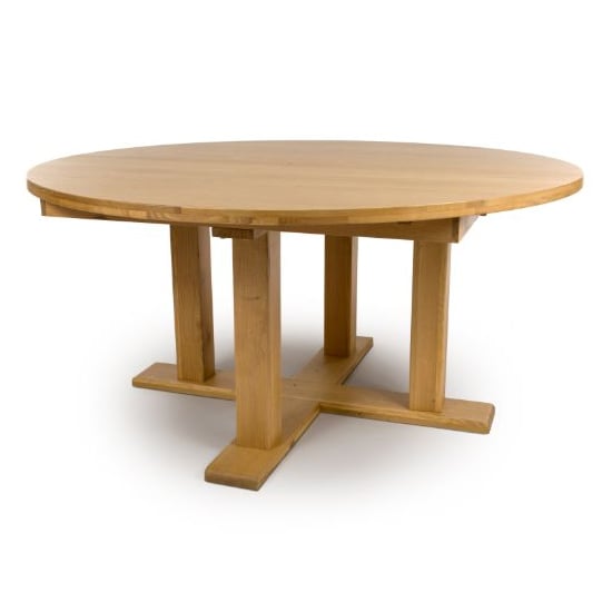 Product photograph of Magna Round Wooden Dining Table In Oak from Furniture in Fashion