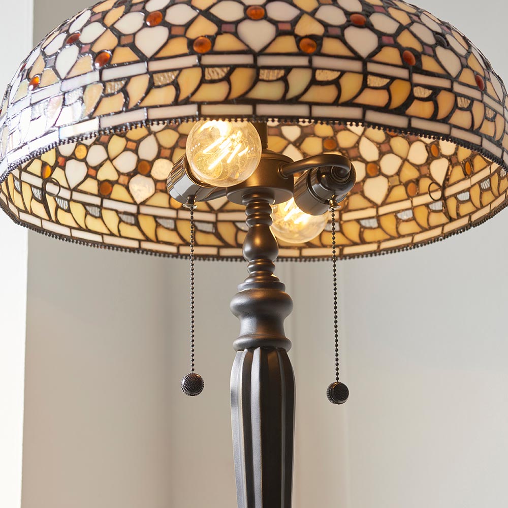 Magna Tiffany Glass Floor Light In Multicolour