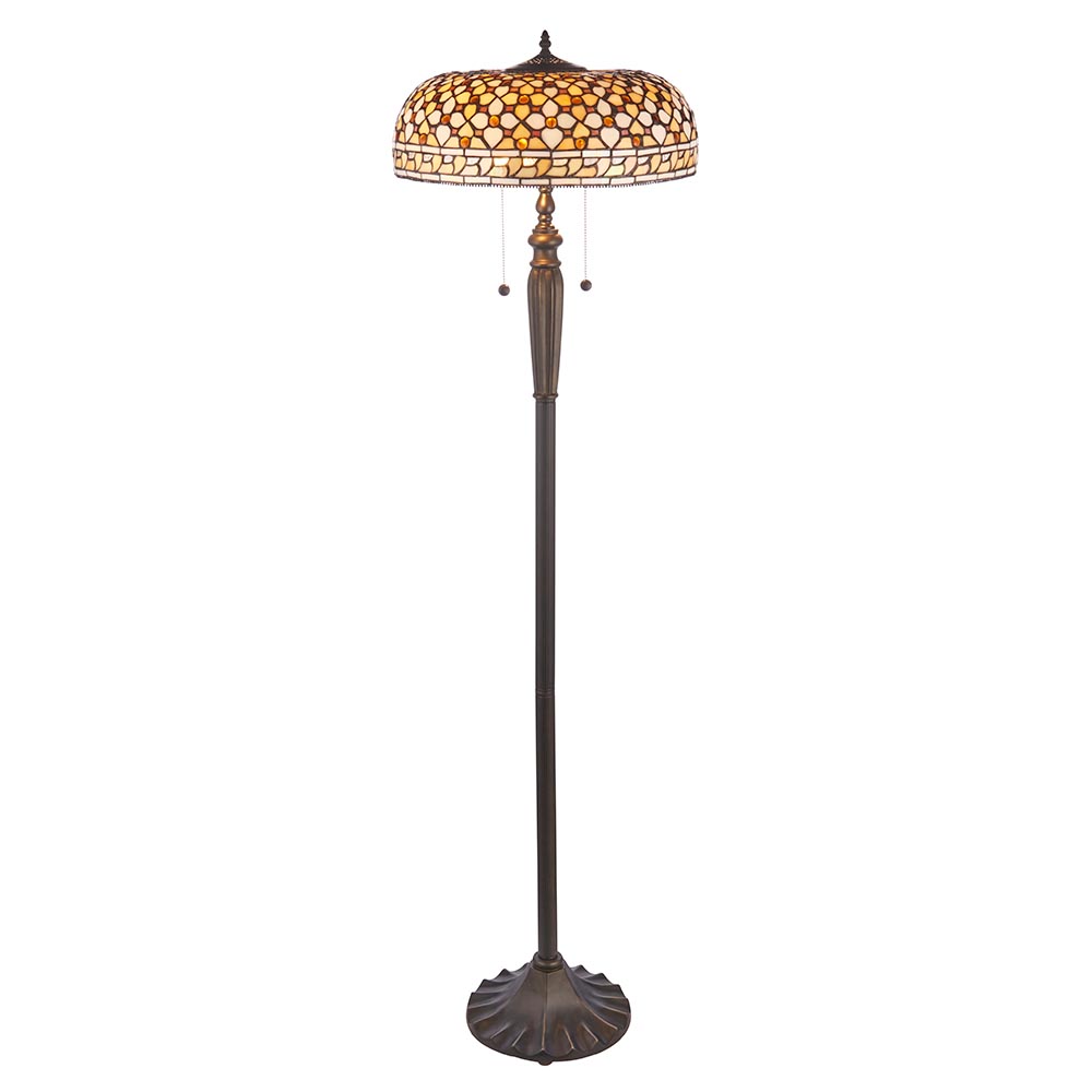 Magna Tiffany Glass Floor Light In Multicolour