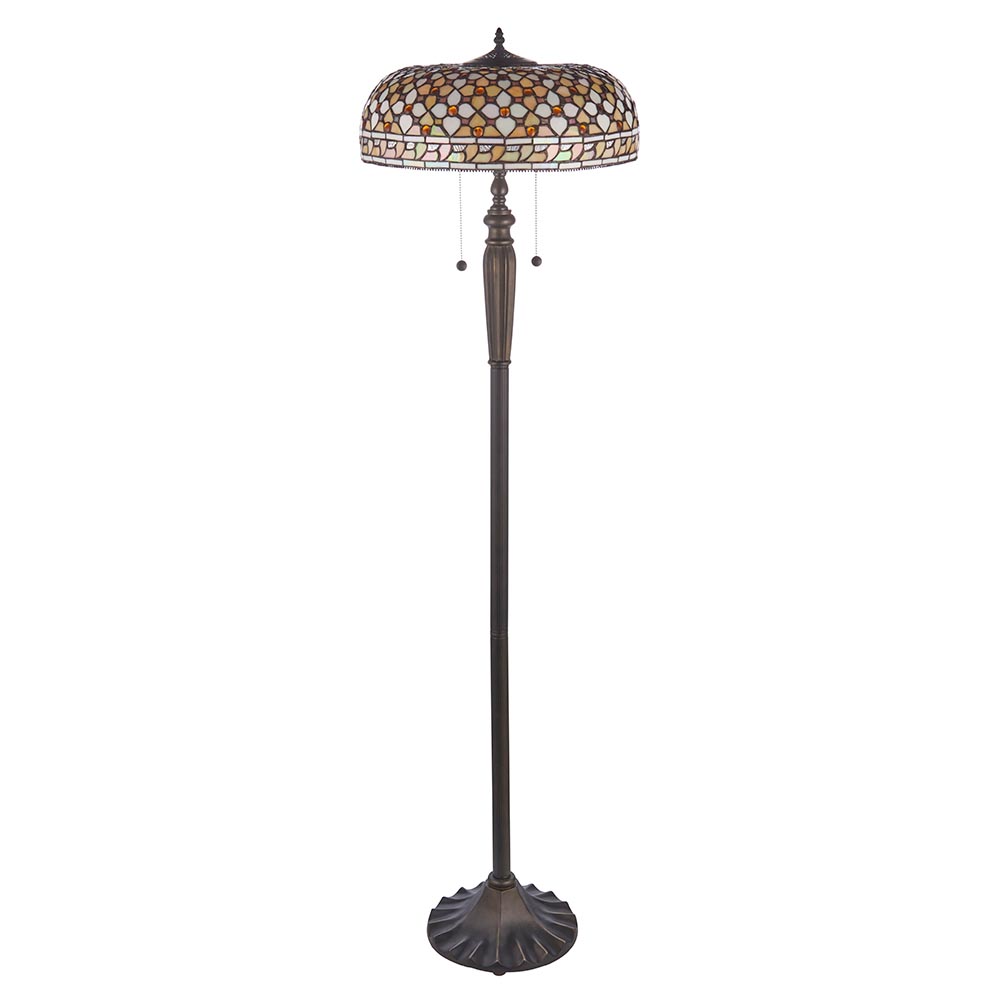 Magna Tiffany Glass Floor Light In Multicolour