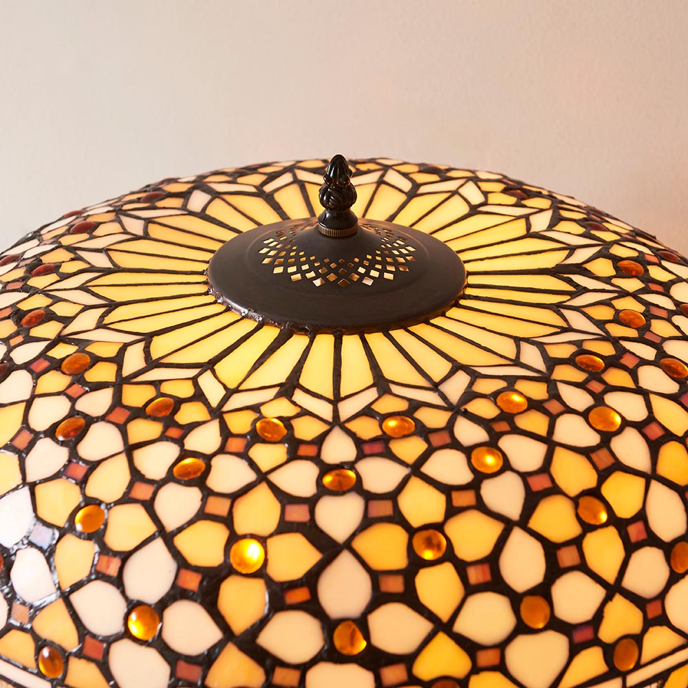 Magna Tiffany Glass Table Lamp In Multicolour