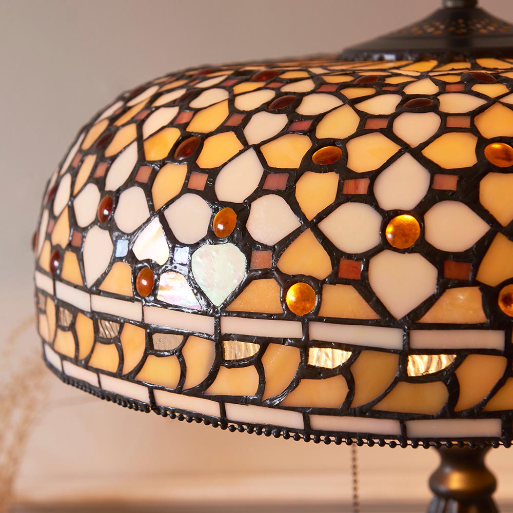Magna Tiffany Glass Table Lamp In Multicolour