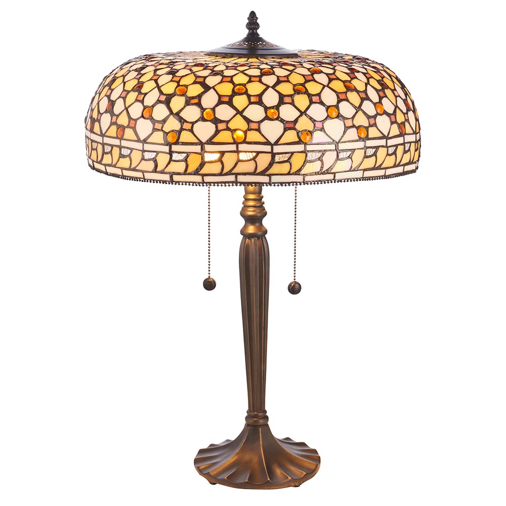 Magna Tiffany Glass Table Lamp In Multicolour