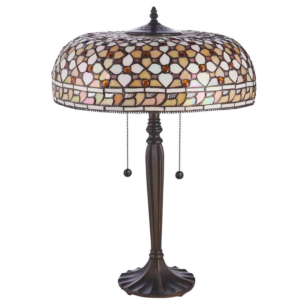Magna Tiffany Glass Table Lamp In Multicolour