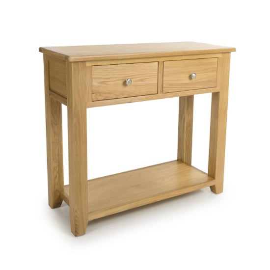 Read more about Magna wooden console table with 2 drawers in oak