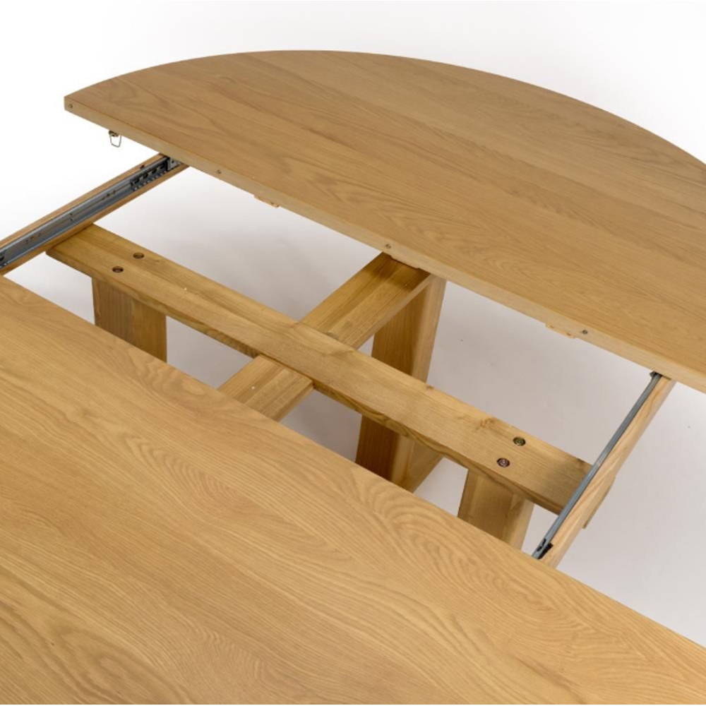 Magna Wooden Extending Round Dining Table In Oak