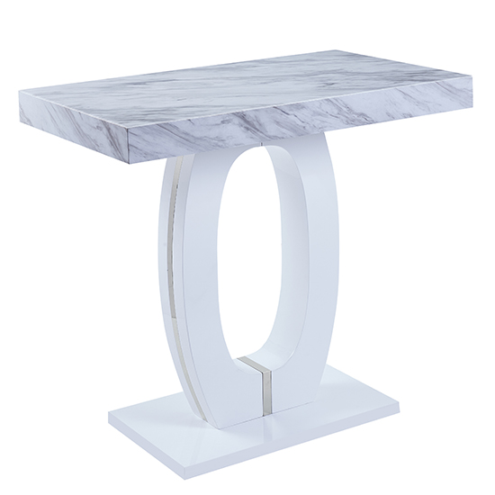 Halo Magnesia Marble Effect Bar Table 4 Ripple White Stools_2