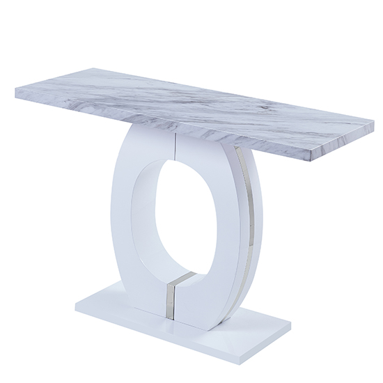 Halo High Gloss Console Table In Magnesia Marble Effect_2