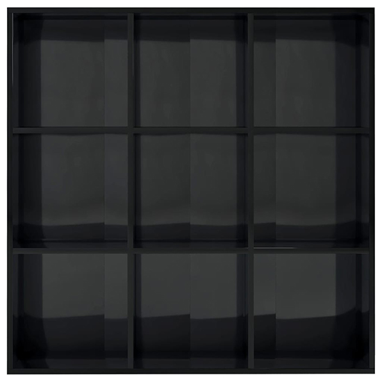 Magni High Gloss Bookcase With 9 Shelves In Black_3