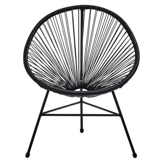 Magni Outdoor Rattan 3 Piece Patio Set In Black