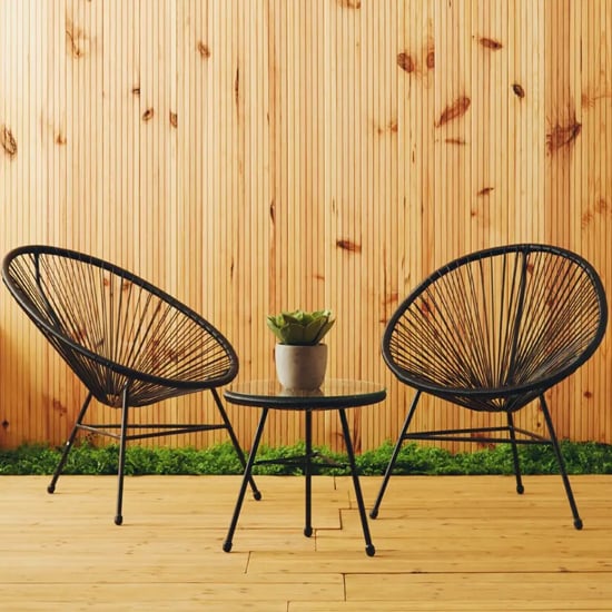 Read more about Magni outdoor rattan 3 piece patio set in black