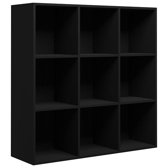 Magni Wooden Bookcase With 9 Shelves In Black_2