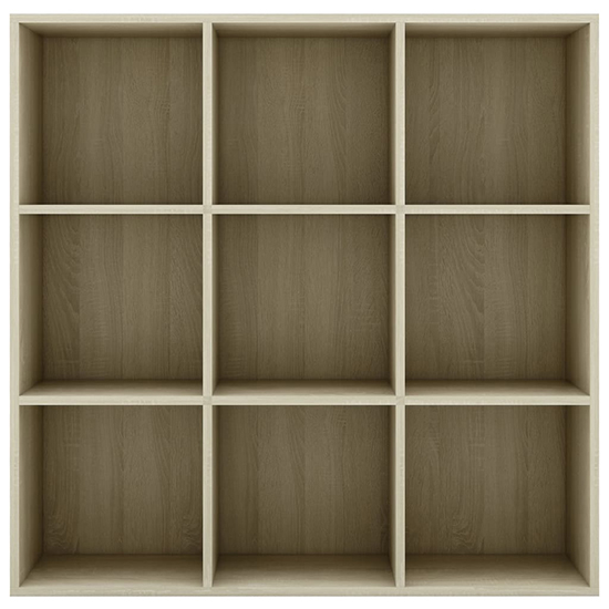 Magni Wooden Bookcase With 9 Shelves In Sonoma Oak