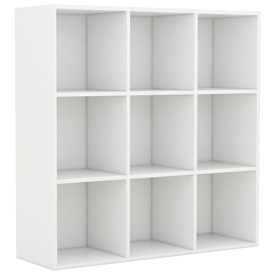 Magni Wooden Bookcase With 9 Shelves In White