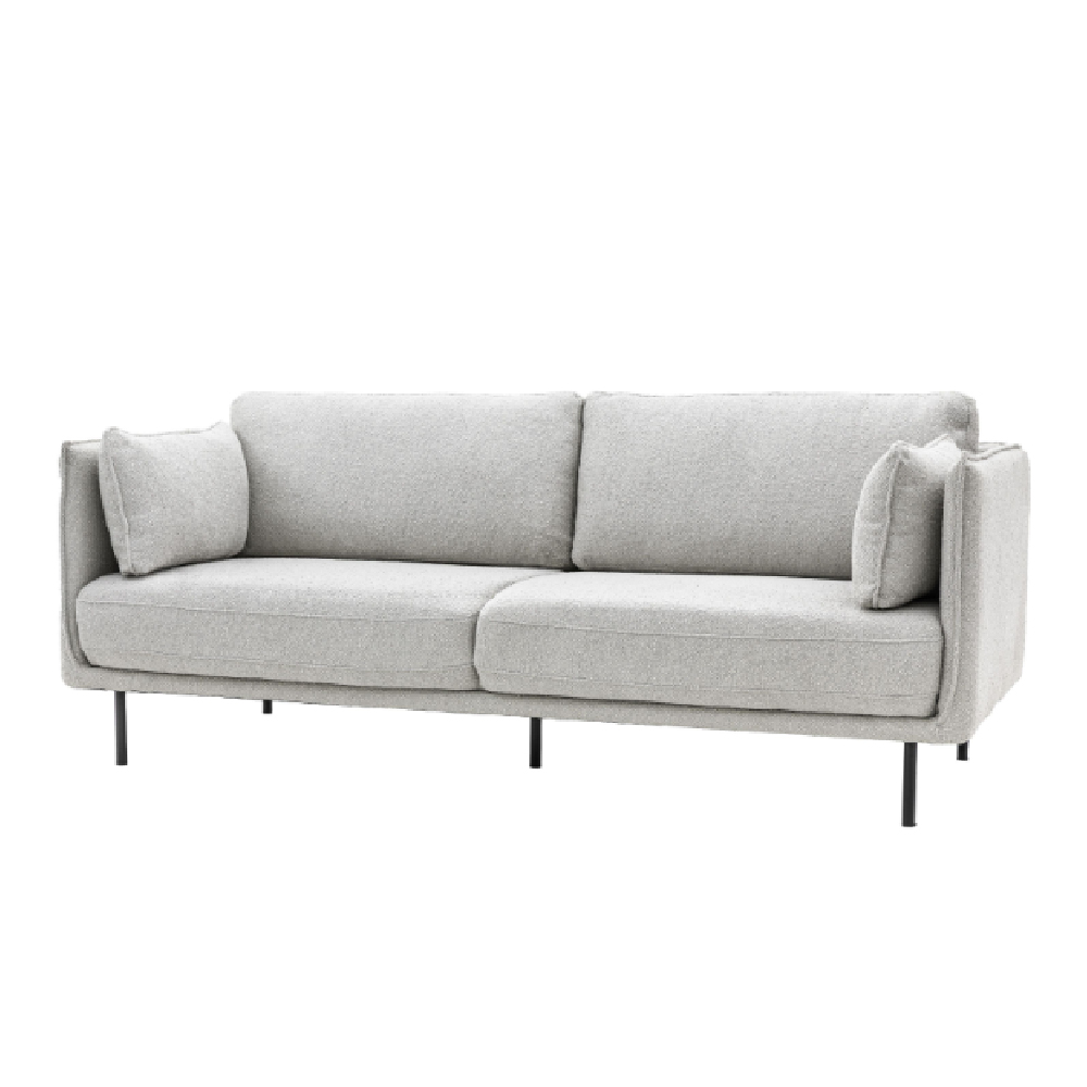 Magnolia Fabric 2 Seater Sofa With Black Legs In Natural