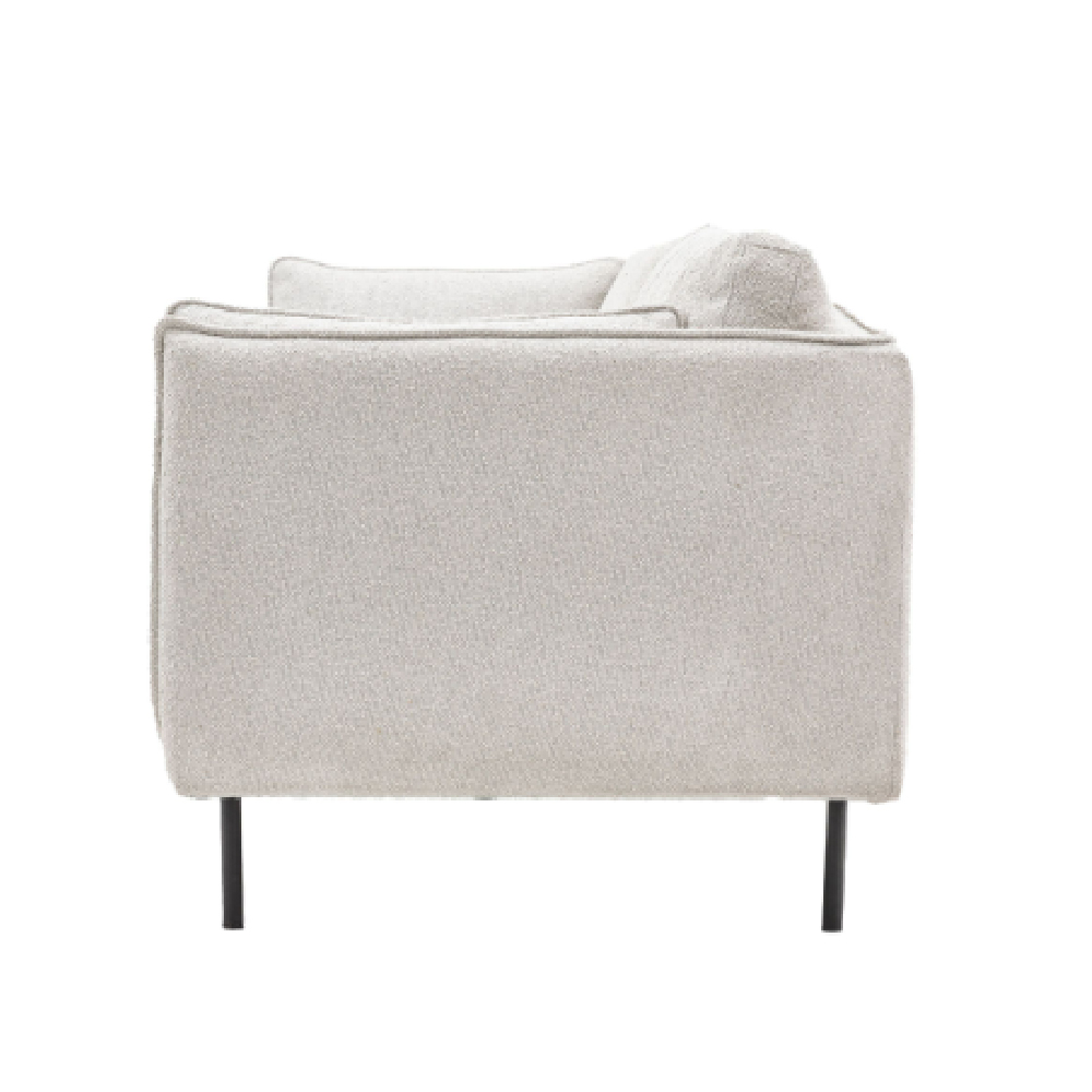 Magnolia Fabric 2 Seater Sofa With Black Legs In Natural