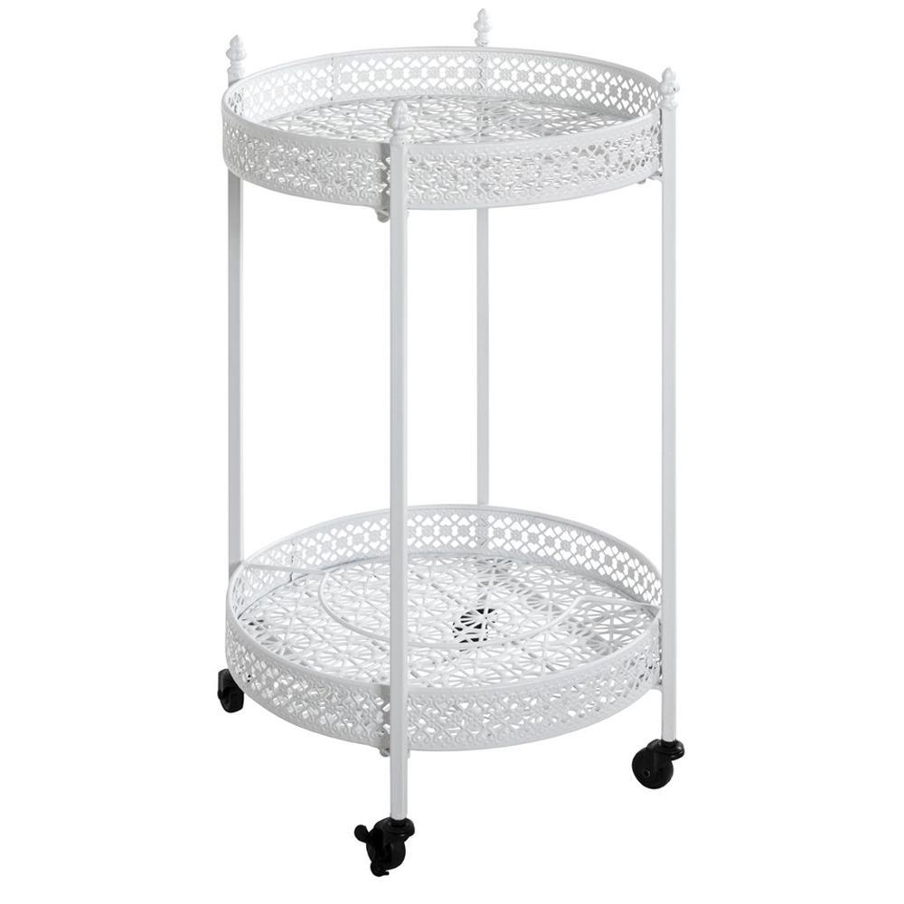 Magnolia Metal Drinks Serving Trolley In White