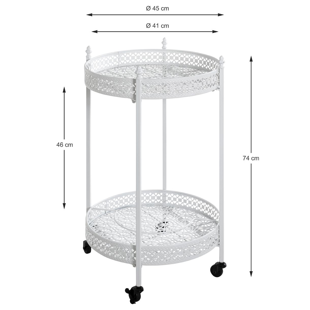 Magnolia Metal Drinks Serving Trolley In White