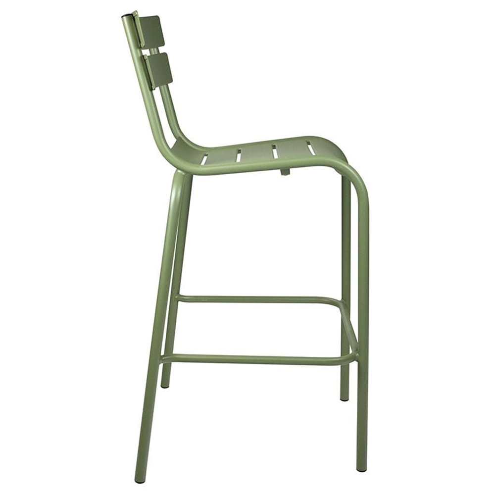 Magnolia Olive Green Aluminium Bar Stools In Pair