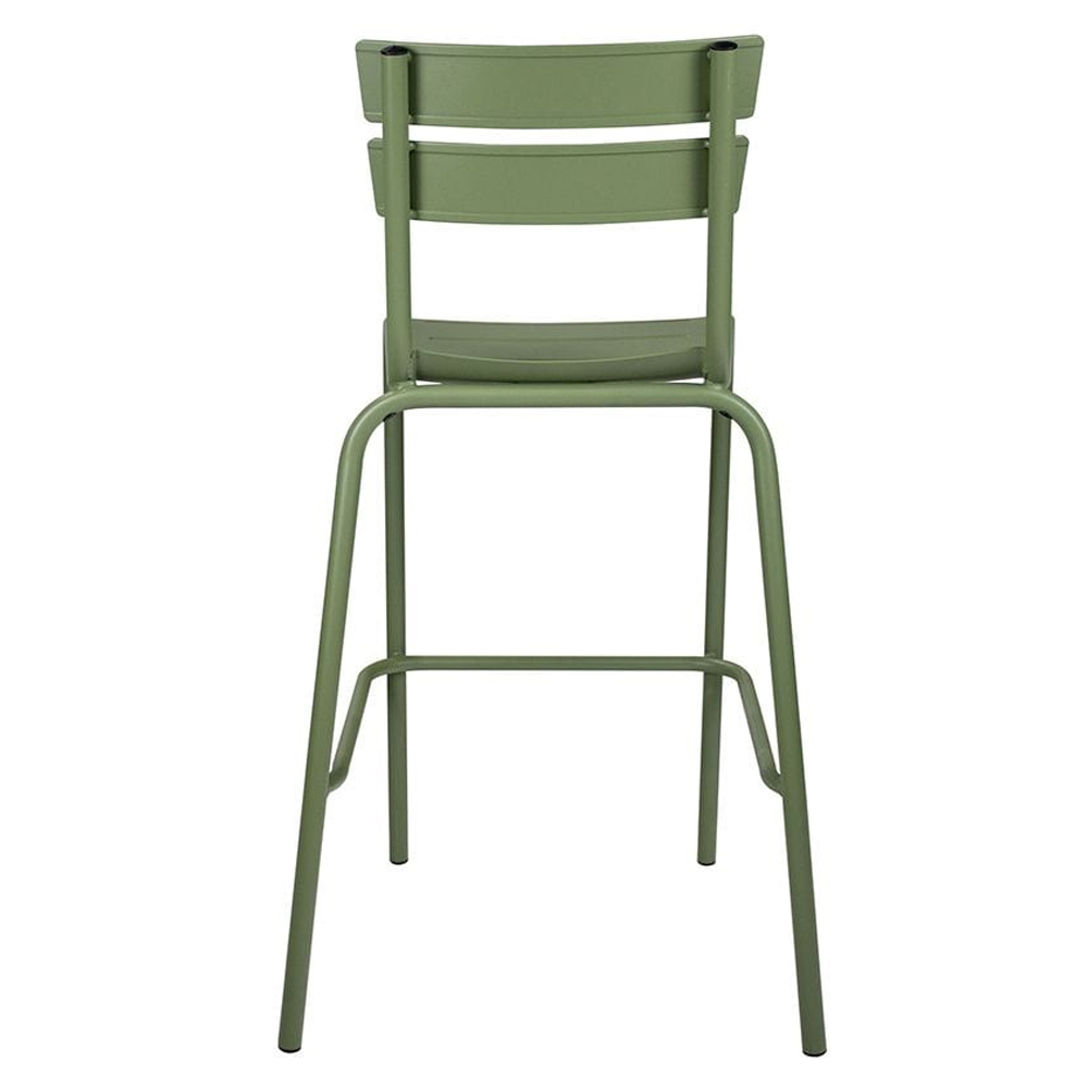 Magnolia Olive Green Aluminium Bar Stools In Pair