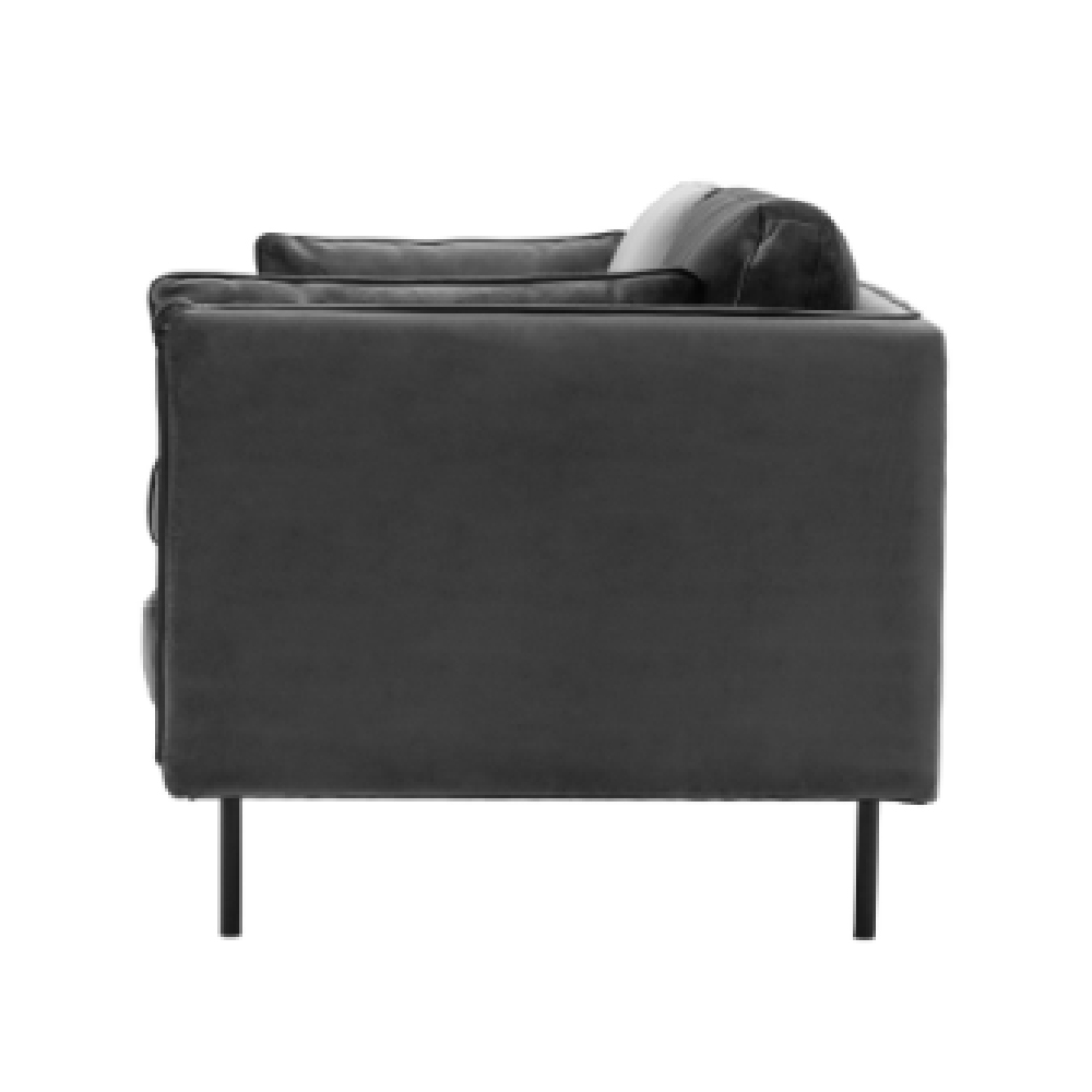 Magnolia Velvet 2 Seater Sofa With Black Legs In Truffle