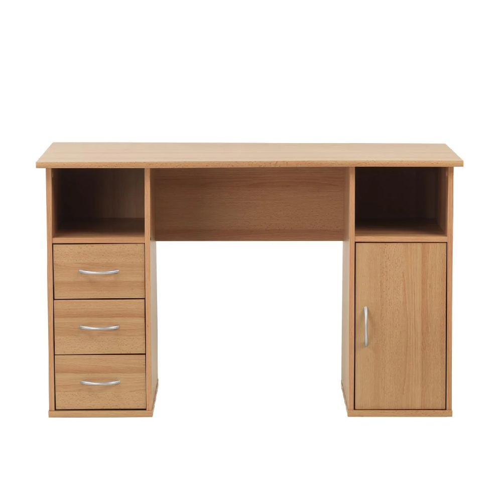 Magnolia Wooden Laptop Desk With 3 Drawers In Beech