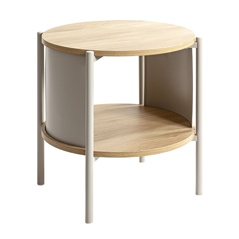 Magnolia Wooden Side Table With 1 Shelf In Oak Grey