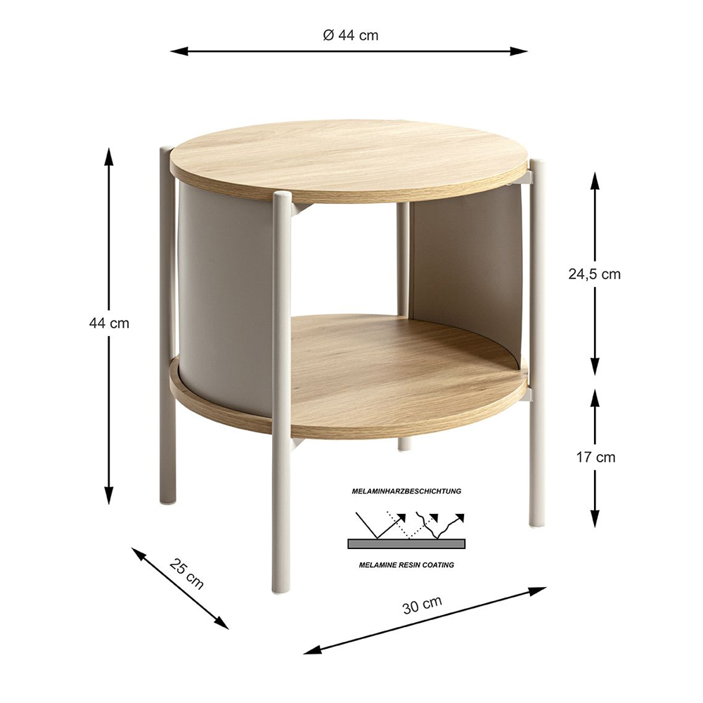 Magnolia Wooden Side Table With 1 Shelf In Oak Grey