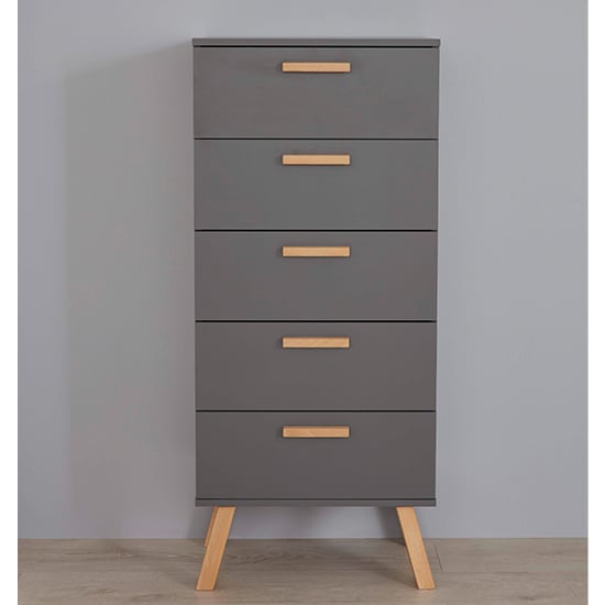 Magz Kids Room Wooden Chest Of Drawers In Grey_2