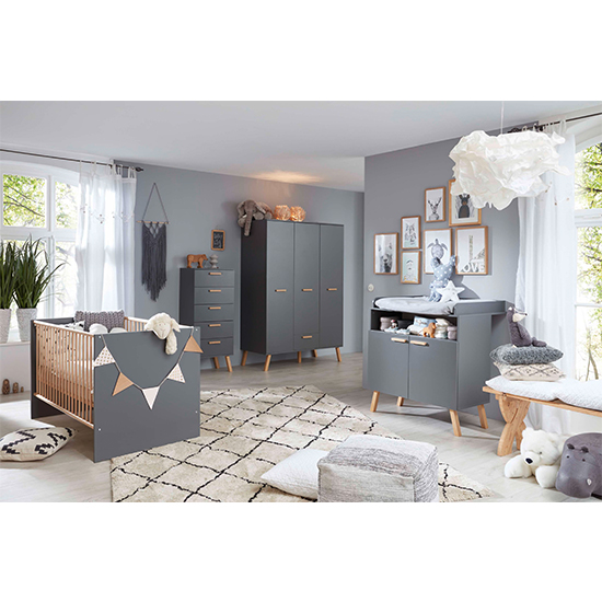 Magz Kids Room Wooden Chest Of Drawers In Grey_5