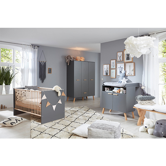 Magz Wooden Baby Cot Bed In Grey_4
