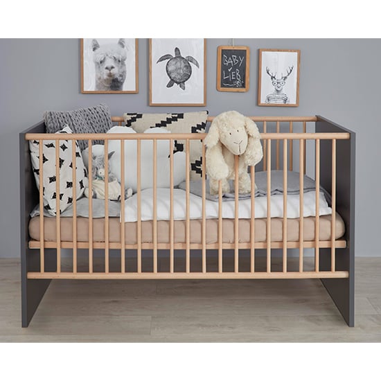 Magz Wooden Baby Cot Bed In Grey Furniture in Fashion