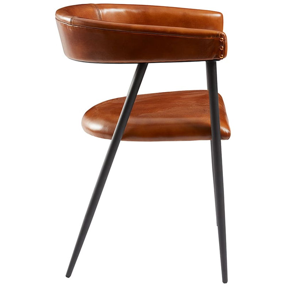 Mahnomen Genuine Leather Armchair In Tawny