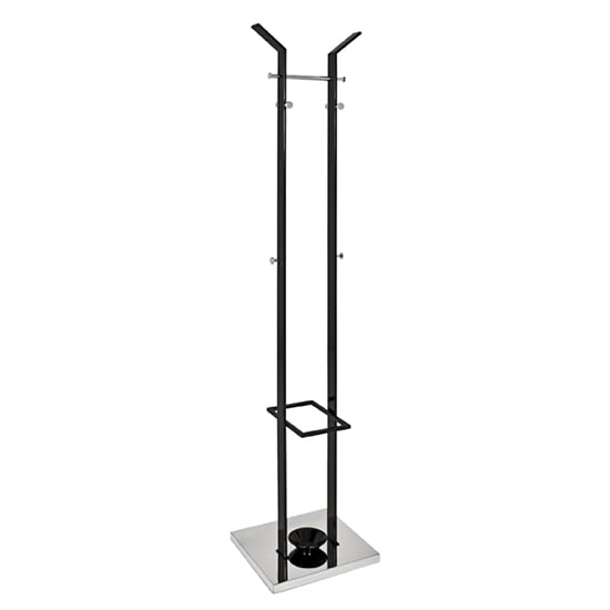 Mahnomen Metal Coat Stand In Black High Gloss