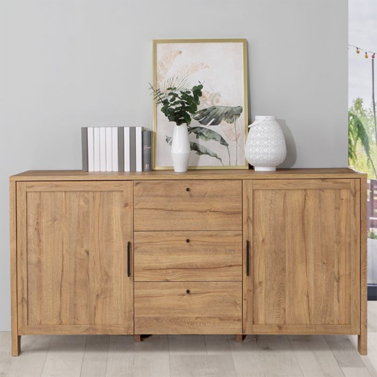 Read more about Mahon wooden sideboard with 2 doors 3 drawers in waterford oak