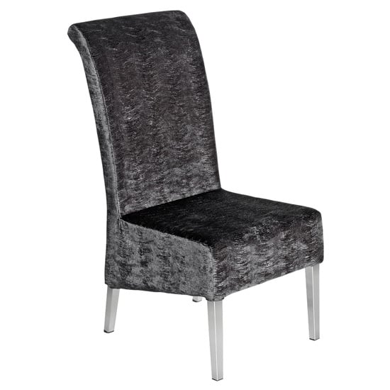 Read more about Mahpay velvet upholstered dining chair in black