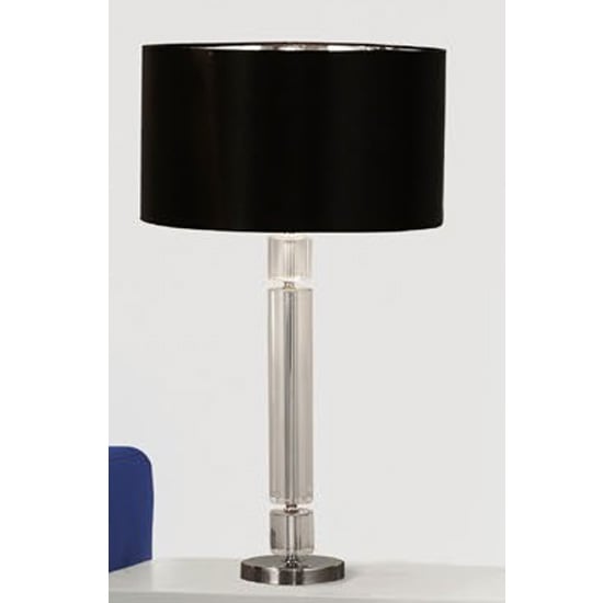Product photograph of Maia Silver Inner Table Lamp With Black Shade from Furniture in Fashion