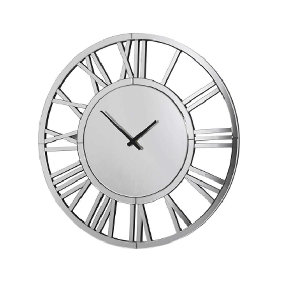 Product photograph of Maiclaire Round Small Wall Clock In Silver from Furniture in Fashion
