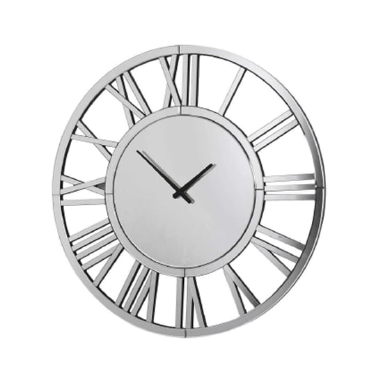 Maiclaire Round Small Wall Clock In Silver Furniture in Fashion