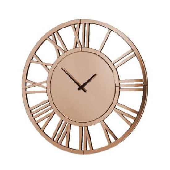 Product photograph of Maiclaire Round Wall Clock In Rose Gold from Furniture in Fashion