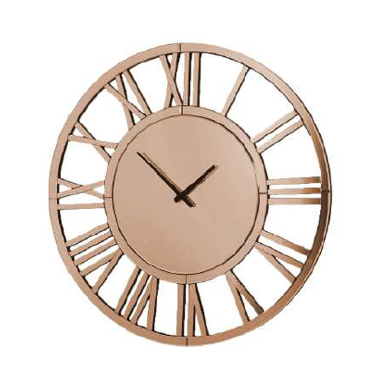 Maiclaire Round Wall Clock In Rose Gold Furniture in Fashion