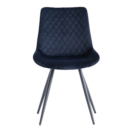 Maija Deep Blue Velvet Dining Chairs With Black Legs In Pair_3
