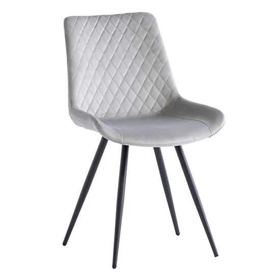 Photo of Maija velvet dining chair in silver with black legs