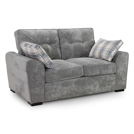Product photograph of Maik Plush Velvet 2 Seater Sofa In Grey from Furniture in Fashion