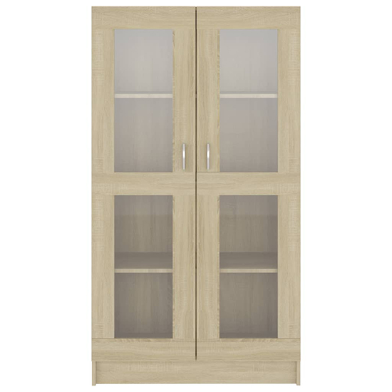 Maili Tall Wooden Display Cabinet With 2 Doors In Sonoma Oak