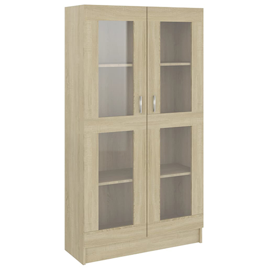 Maili Tall Wooden Display Cabinet With 2 Doors In Sonoma Oak
